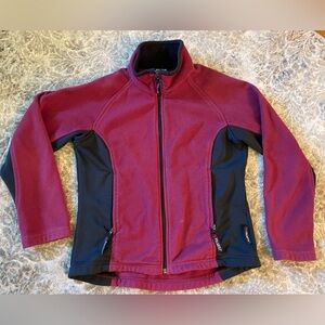 Alpine Design fleece jacket size M burgundy/black zipper closure front pockets